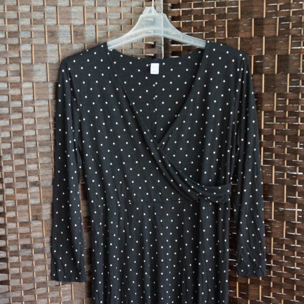 Black and White Polka Dot Wrap Dress